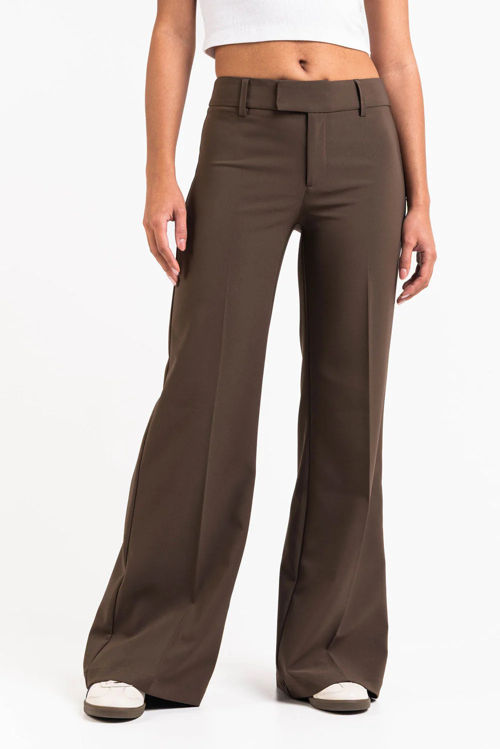 Ava 02Mid Flared Dressbukser - Brown - Image 4