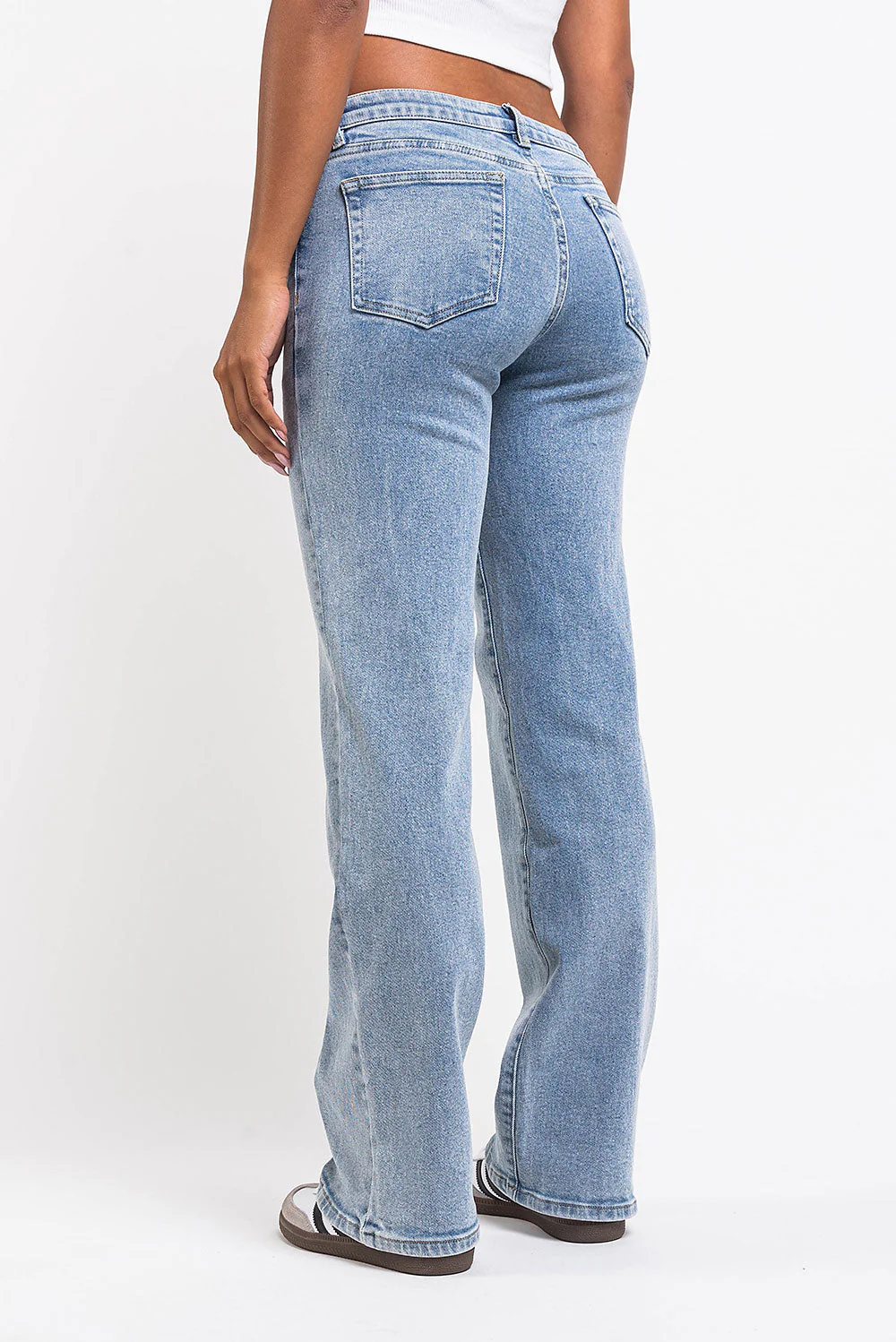 Dina 02Low Rette Jeans - Mid Blue - Image 2