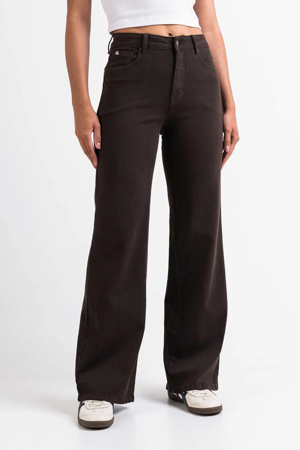 Disa 01High Rette Jeans - Dark Brown