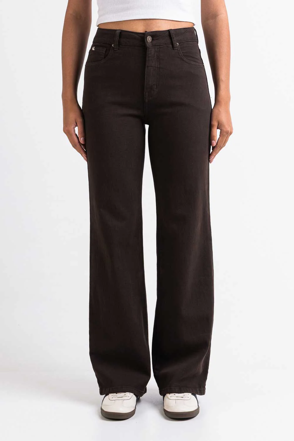 Disa 01High Rette Jeans - Dark Brown - Image 4