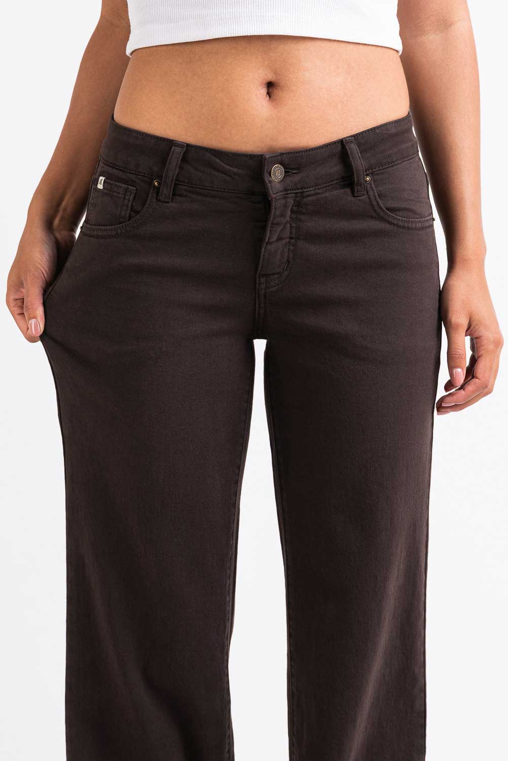 Disa 01Low Rette Jeans - Dark Brown - Image 3