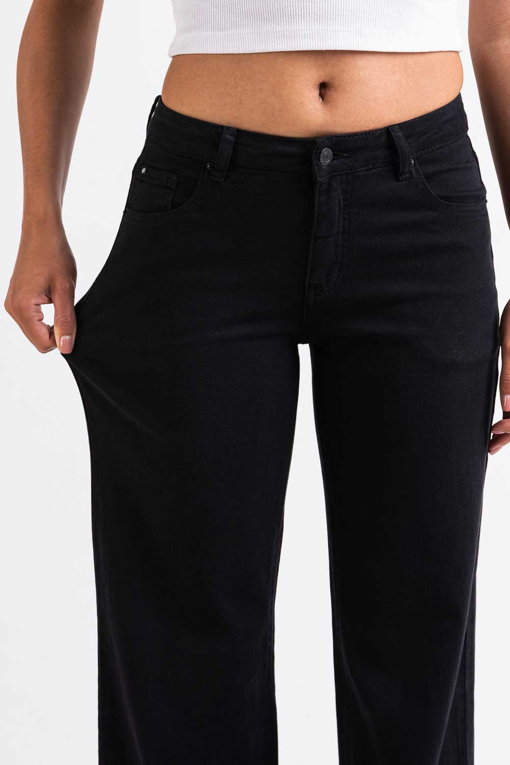 Disa 01Mid Rette Jeans - Black - Image 3