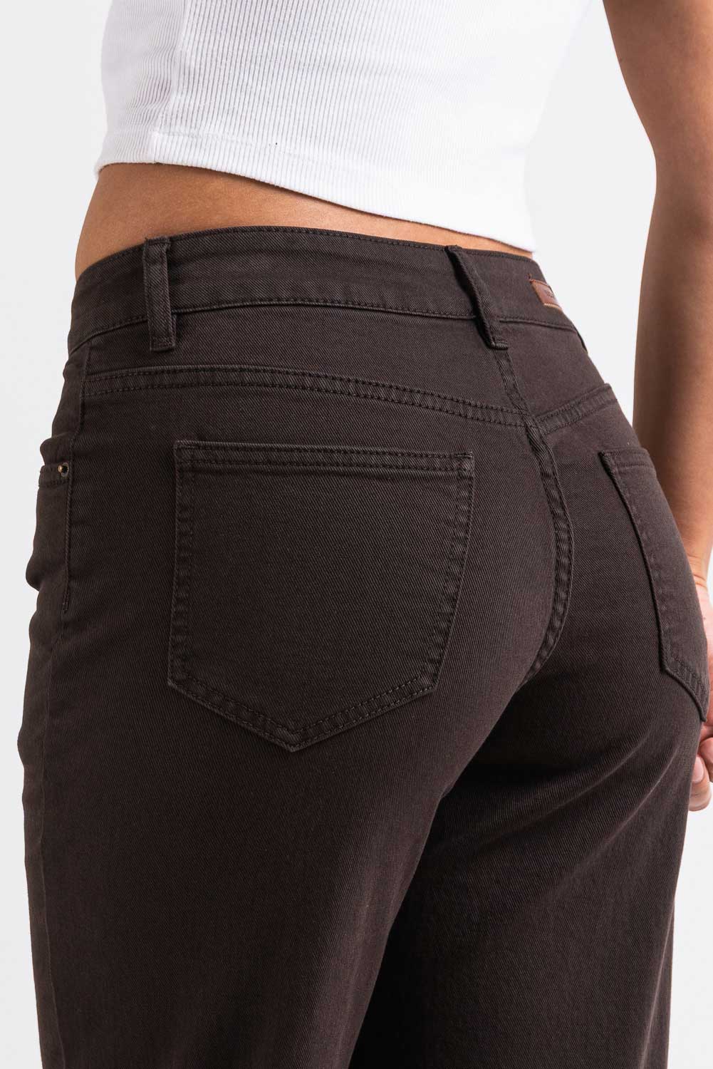 Disa 01Mid Rette Jeans - Dark Brown - Image 3