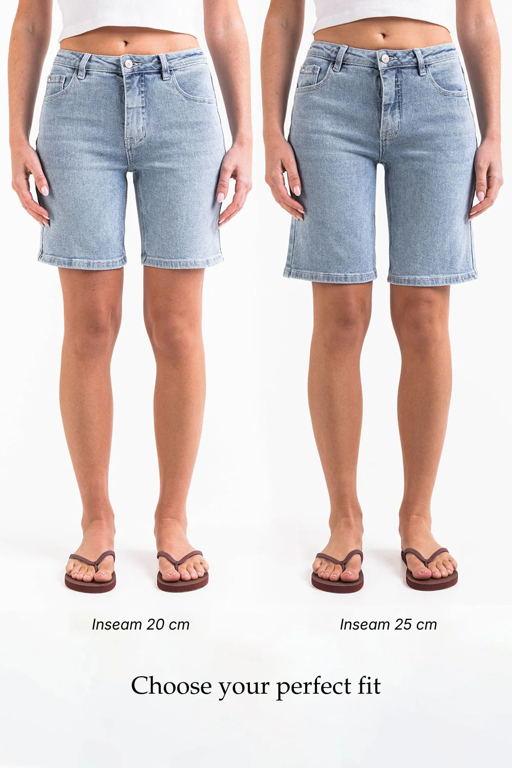 Disa 02Mid 20cm Rette Jeansshorts - Bleach Blue - Image 3