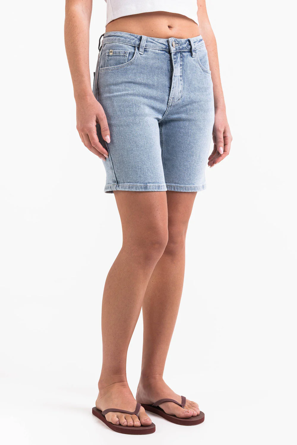 Disa 02Mid 20cm Rette Jeansshorts - Bleach Blue - Image 7