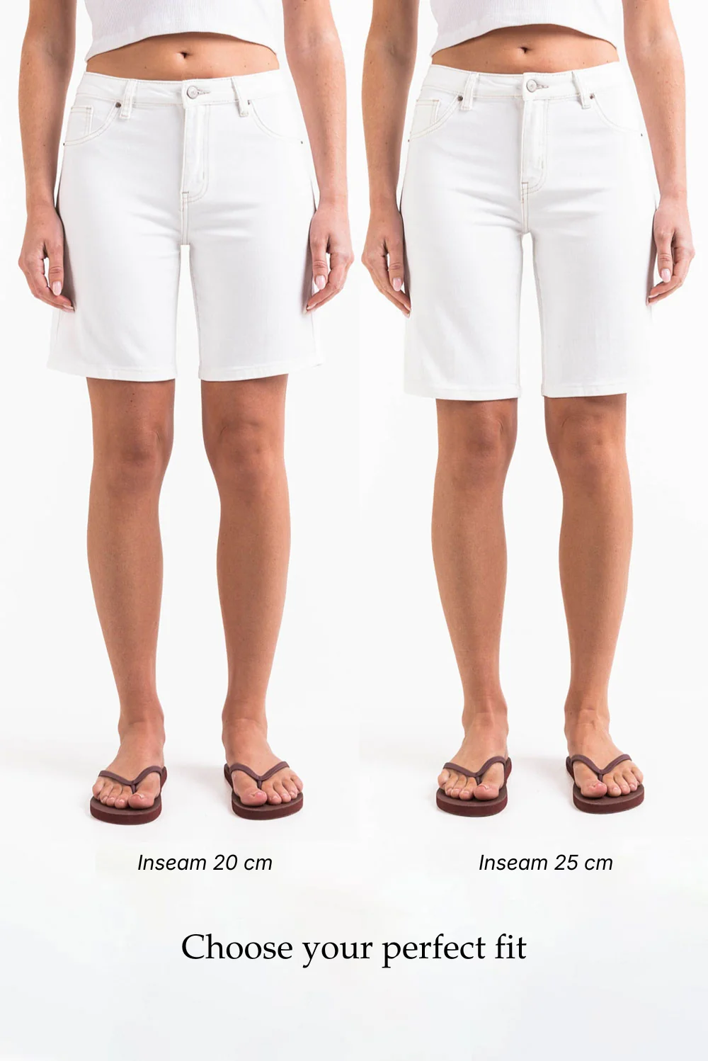 Disa 02Mid 25cm Rette Jeansshorts - White - Image 3