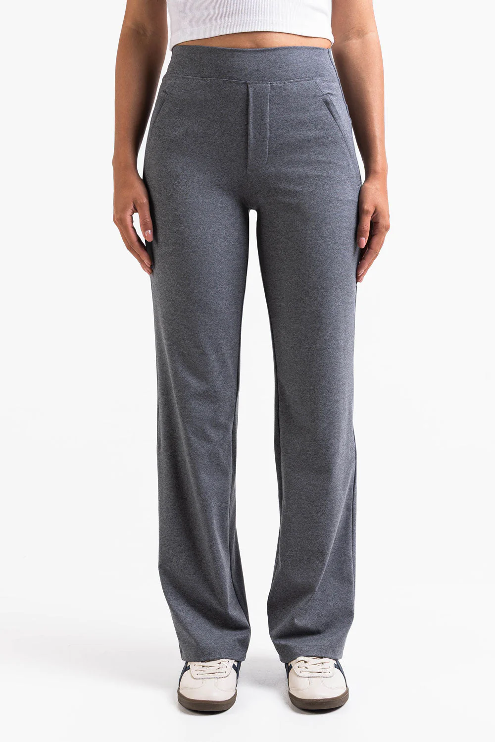 Holly 08High ActiveFlex Rette Bukser - Dark Grey Melange