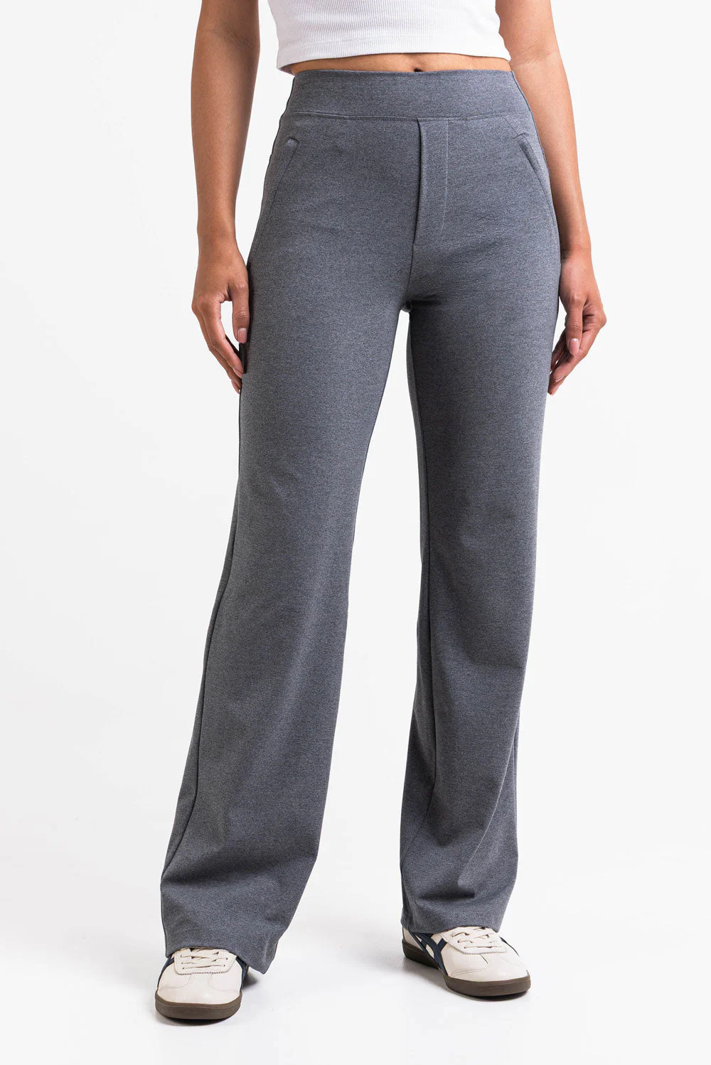 Holly 08High ActiveFlex Rette Bukser - Dark Grey Melange - Image 4