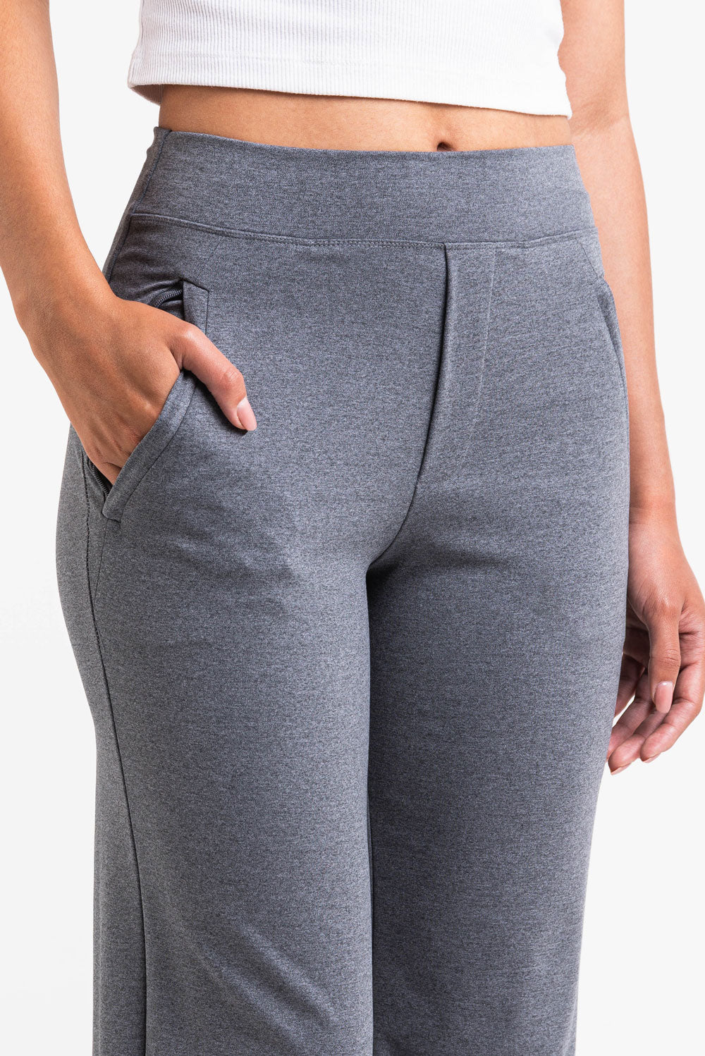 Holly 08High ActiveFlex Rette Bukser - Dark Grey Melange - Image 5