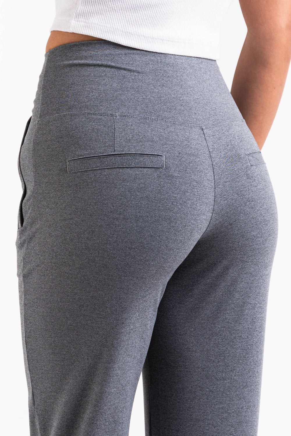 Holly 08High ActiveFlex Rette Bukser - Dark Grey Melange - Image 7