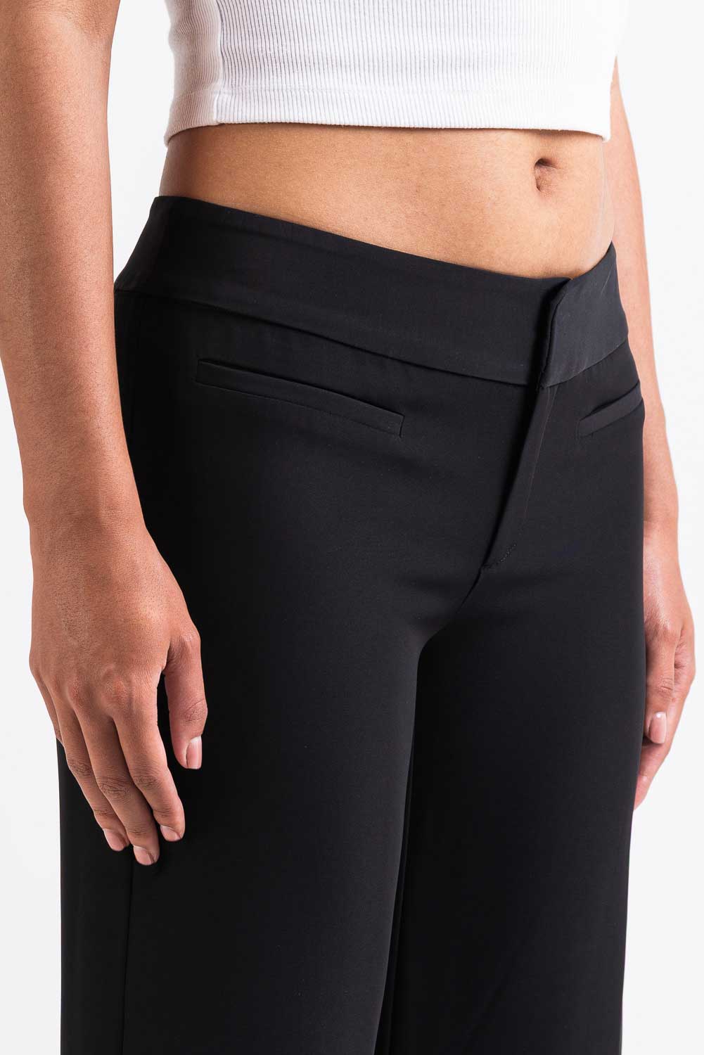 Leia 01Low Flared Dressbukser - Black - Image 3