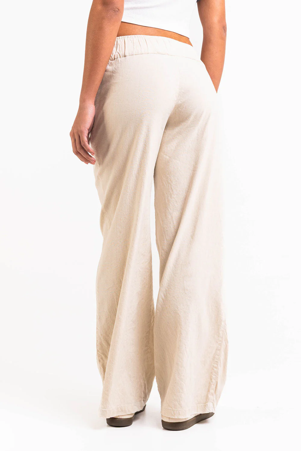 Mabel 03Low LinStretch Rette Linbukser - Linen Beige - Image 8