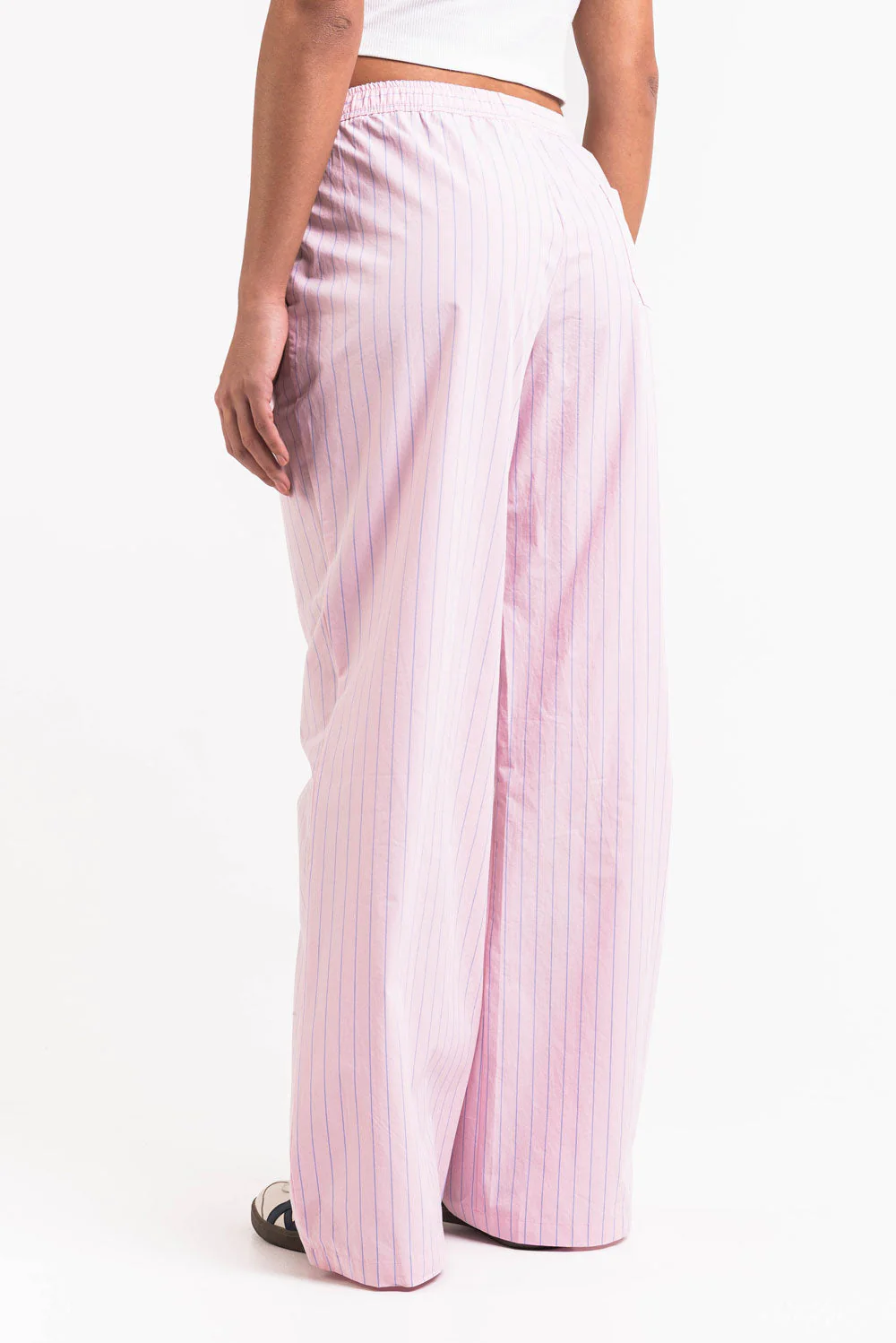 Mandy 01Mid Vide Loungebukser - Pink Striped - Image 3