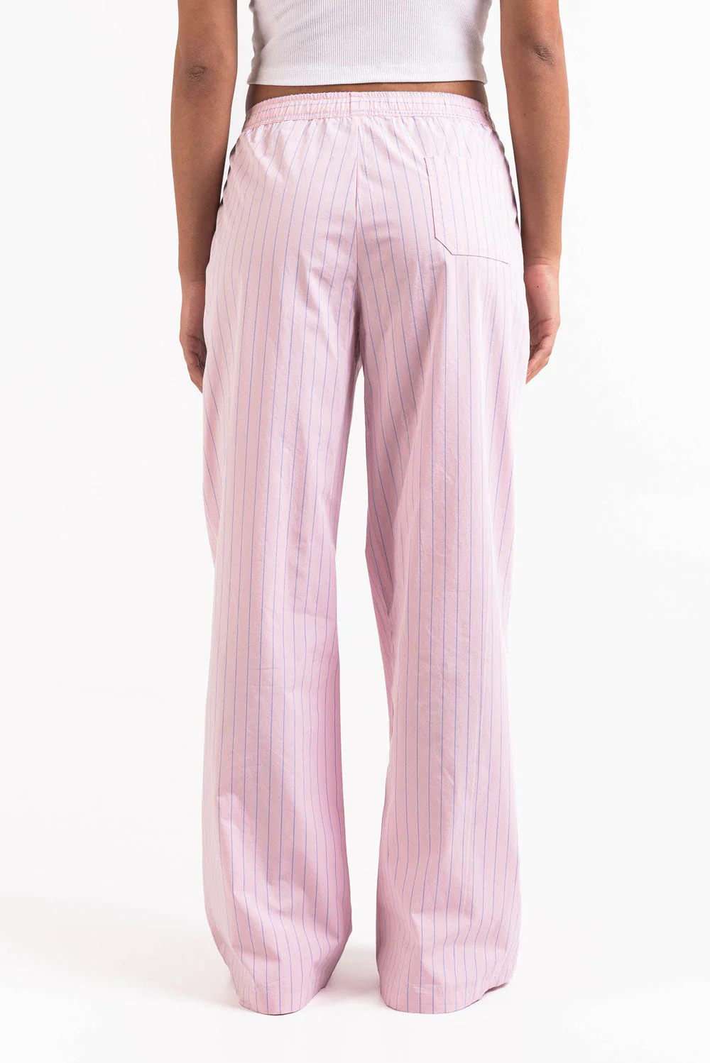 Mandy 01Mid Vide Loungebukser - Pink Striped - Image 6