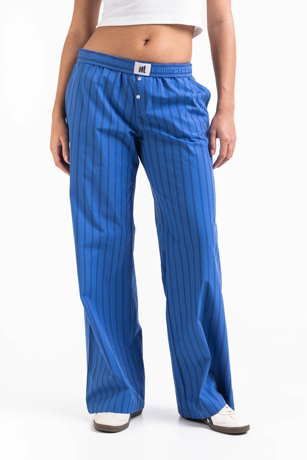 Mandy 01Mid Vide Loungebukser - Royal Striped - Image 5