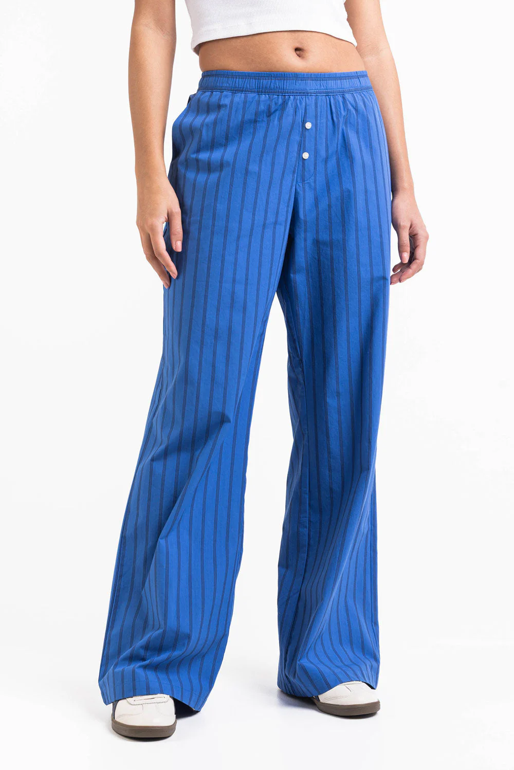 Mandy 01Mid Vide Loungebukser - Royal Striped - Image 7