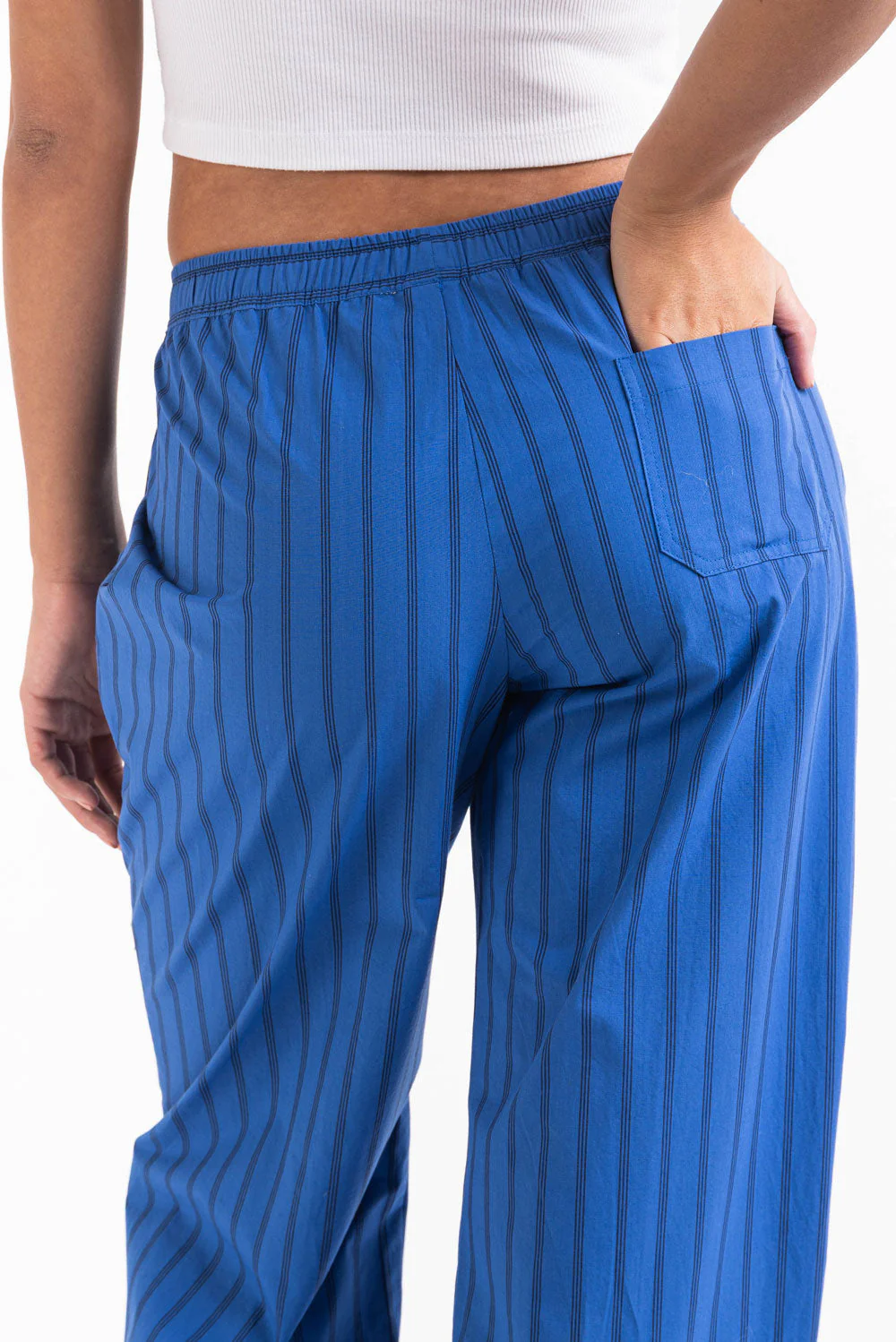 Mandy 01Mid Vide Loungebukser - Royal Striped - Image 8