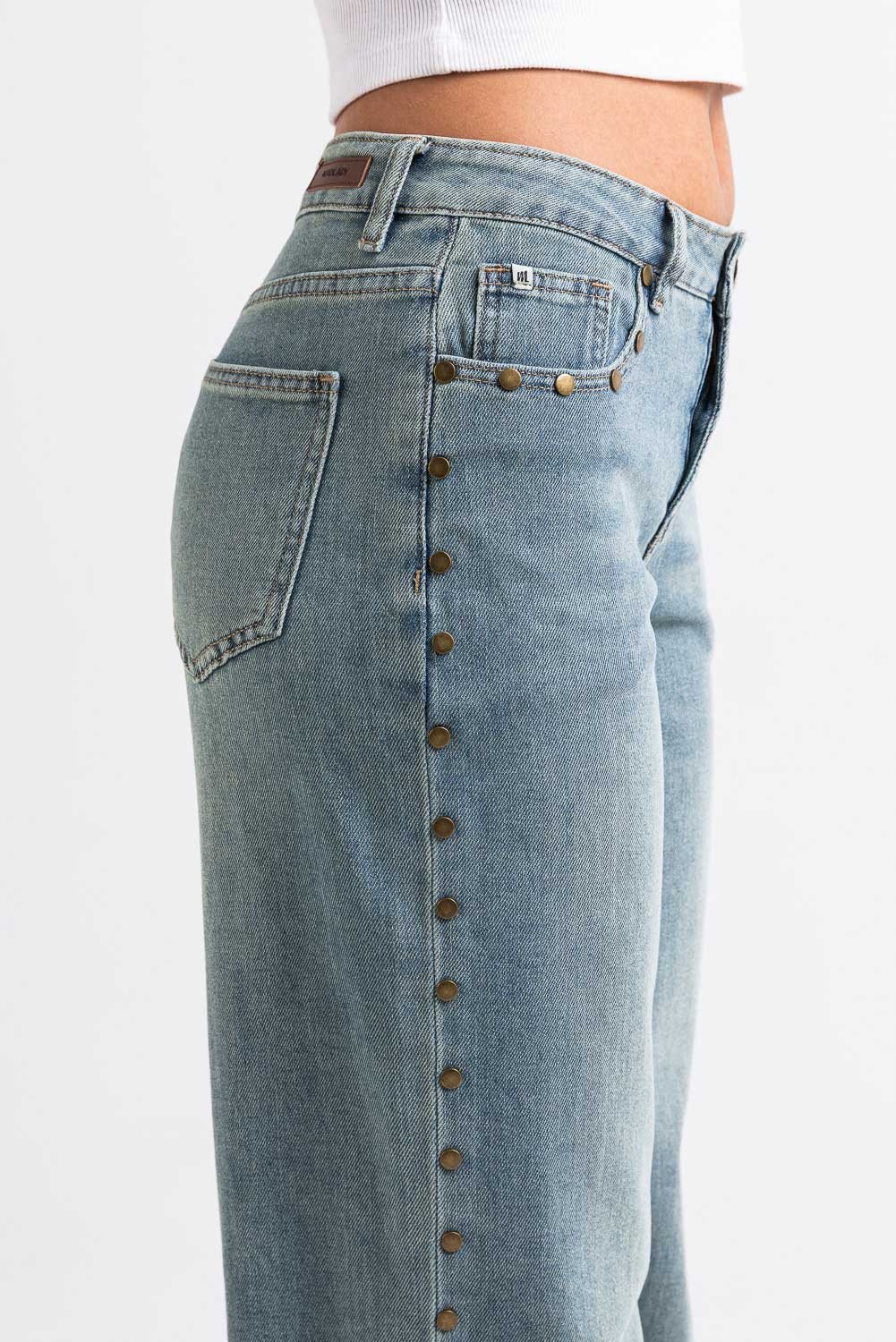 Mikka 03Mid Vide Jeans - Antique Blue Rivets - Image 3