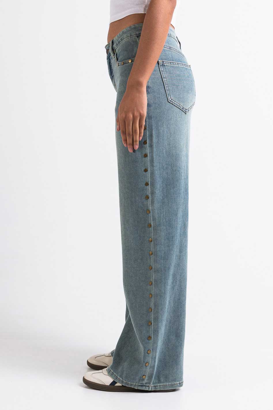 Mikka 03Mid Vide Jeans - Antique Blue Rivets - Image 5